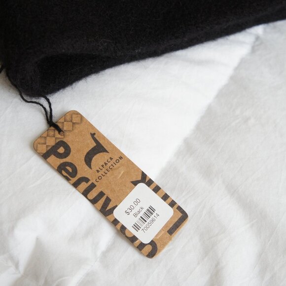 Peruvian Link Black Stretchy Alpaca Winter Ski Ear Muff Headband - Picture 4 of 5